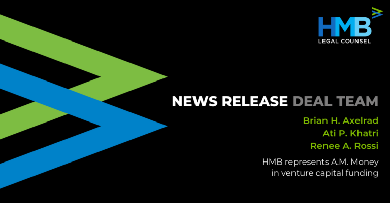 A black background with the HMB logo -- two open arrows pointing to the right.