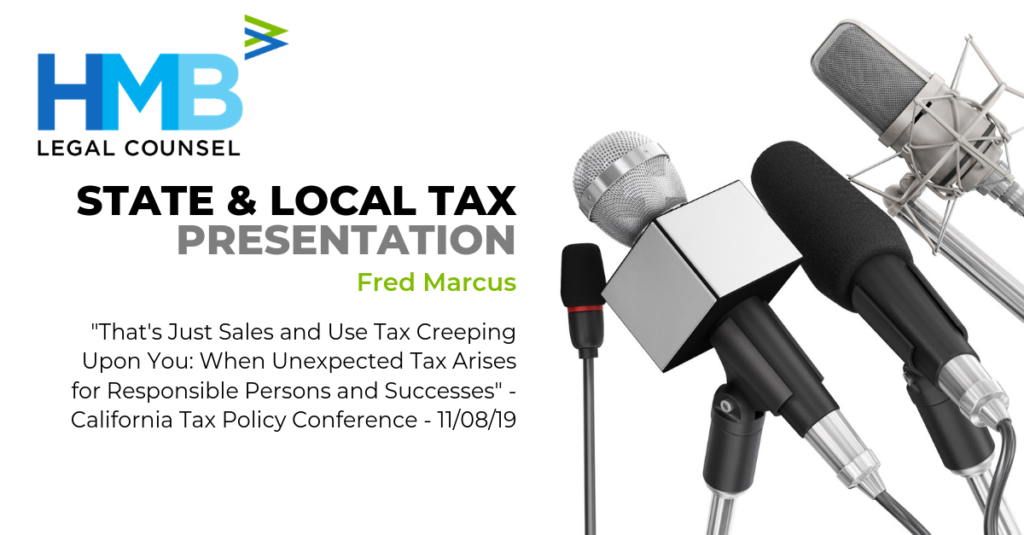 Fred Marcus Discusses Indirect Taxes and Tax Risk Management at the
