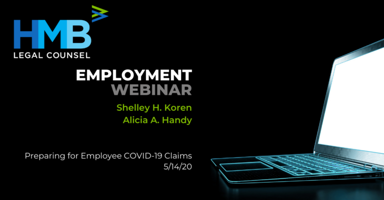 Shelley Koren and Alicia Handy Present a Webinar ABout COVID-19 Employment Law