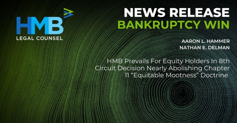 Green Background Ripple Effect representing HMB Represents Equity Holders In 8th Circuit Decision Nearly Abolishing Chapter 11 “Equitable Mootness” Doctrine
