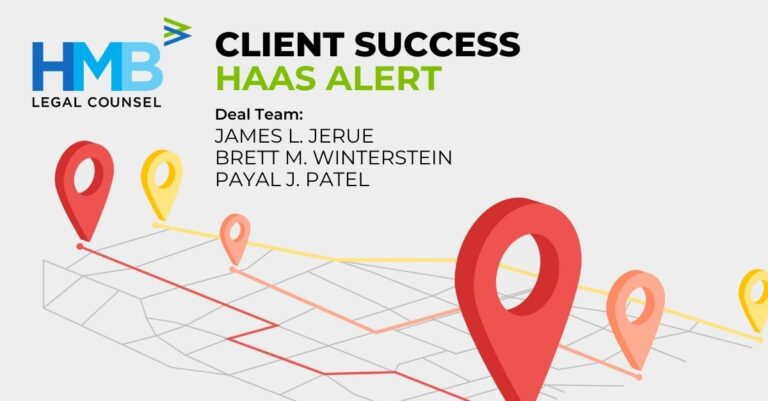 Gray background with map with points on it. Client Success announcement for HAAS ALERT