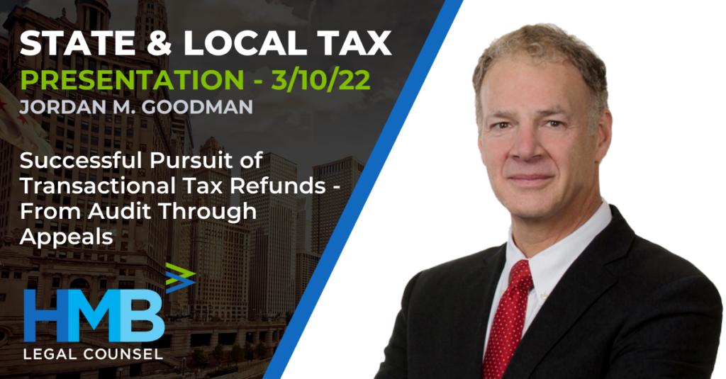 Jordan M. Goodman Presents at the 2022 COST Sales Tax Conference and