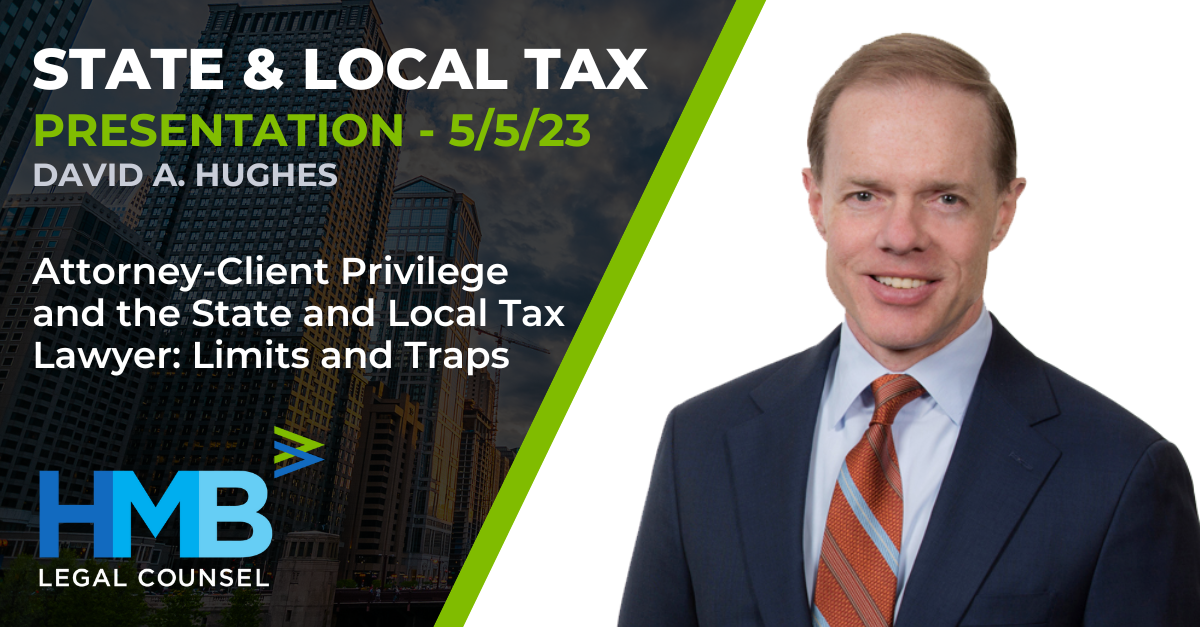 David A. Hughes Presents at ABA’s 2023 May Tax Meeting 5/5/23